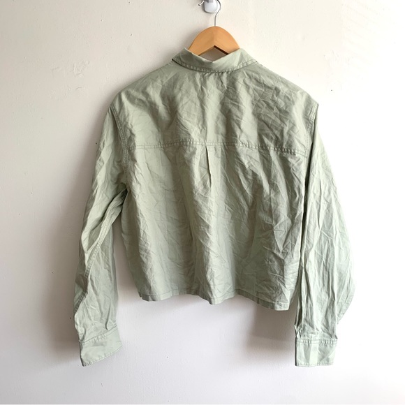 New Everlane The Silky Cotton Way Short Shirt in Laurel Green Size Medium - Picture 10 of 13